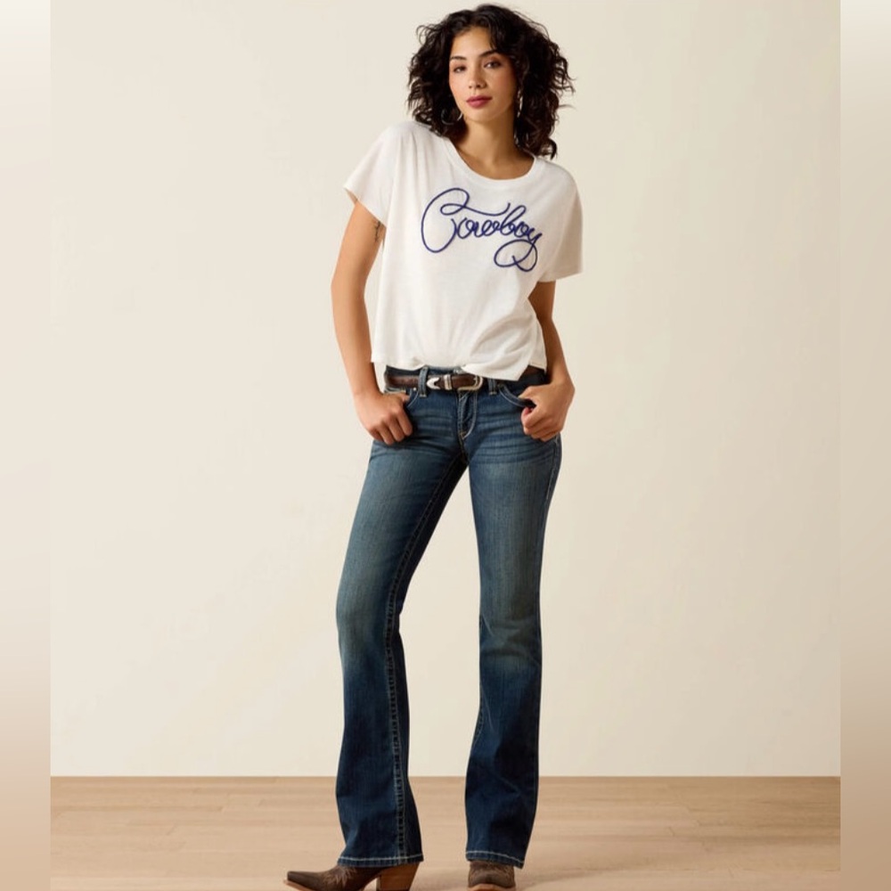 NWT-Ariat Women’s R.E.A.L. MidRise Stretch Whipstitch Boot Cut Jeans10014022-28S